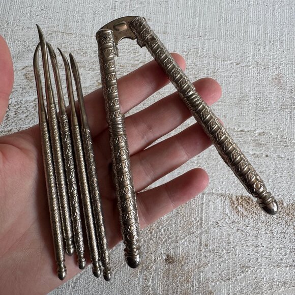 Vintage Nut Cracker and Picks - Picture 1 of 10
